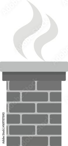 Cozy hearth smoke rising from brick chimney illustration warm home comfort concept vector