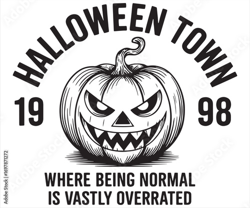 Halloween Town 1998 Pumpkin Illustration