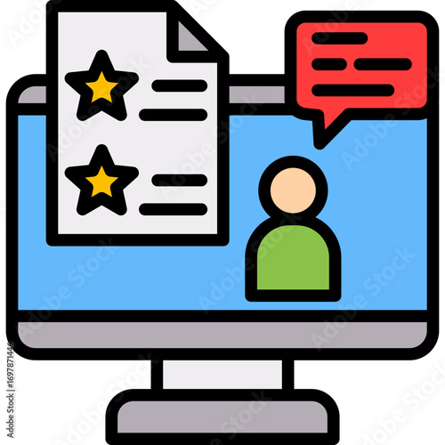 Customer Survey lineal color icon