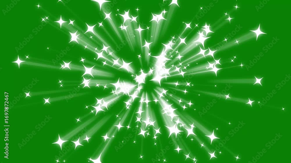 Glowing glitter burst sparkle effect overlay, twinkling glitter stars motion graphics on green screen background, shine effect glitter stars sheet for motion design, glow twinkle movement timeline. 4k