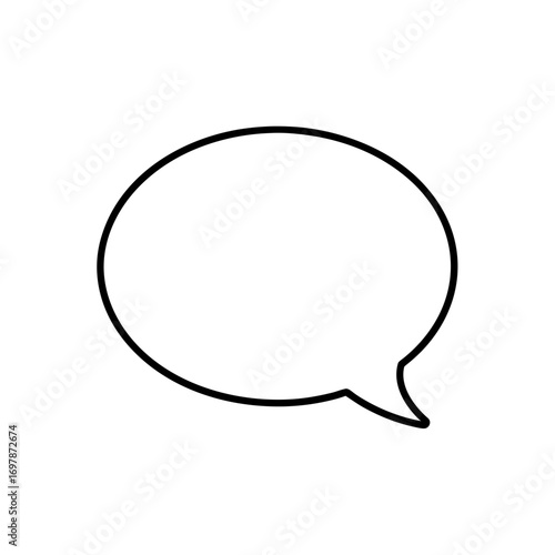 Simple outline of a speech bubble shape on transparent background