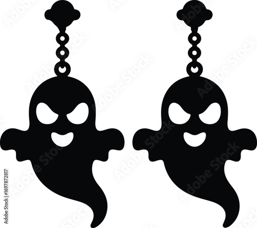 Spooky ghost earrings dangle, perfect for Halloween fun