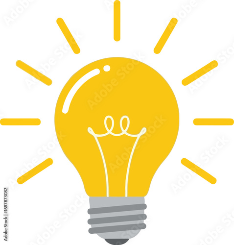 Glowing light bulb symbol representing innovation bright idea and inspiration vector