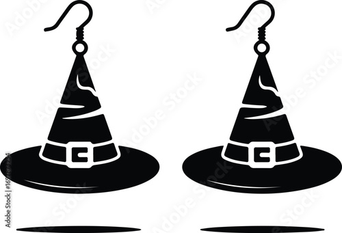 Whimsical witch hat earrings for festive Halloween style