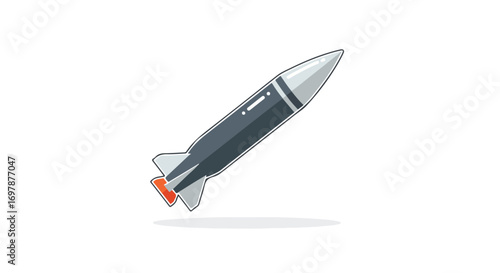Stylized Missile Illustration for Military Concepts and Technological Advancements Depictions