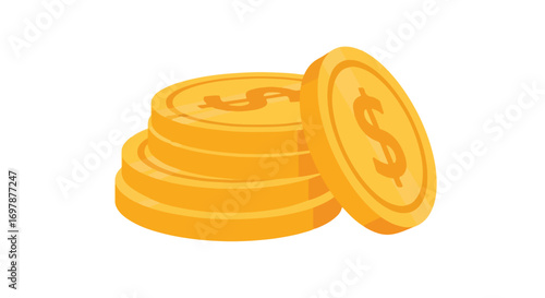 Stack of Dollar Coins: Accumulation of Savings, Financial Growth and Currency Illustration.  Wealth and Investment concept. Represents Prosperity