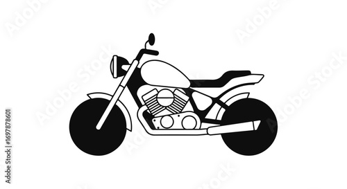 Stylish motorbike illustration showcasing minimalist design with clean lines and bold contrast for automotive enthusiasts and creative projects