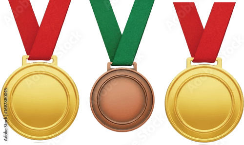 , there are three medals image