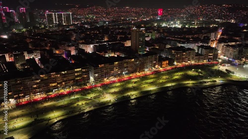 Wallpaper Mural People carrying the Turkish flag for the national holiday celebration in Izmir - 4K video of the large Turkish flag and people carrying it, taken by drone, Izmir-Turkey and the celebration cortege Torontodigital.ca