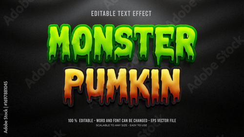 monster pumkin editable text effect