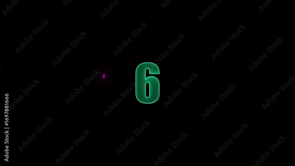 Neon glowing number countdown 10 to 0 second animation, futuristic circular animation timer digital clock effect. Neon glowing number countdown 10 to 0 second animation, futuristic circular animation timer digital clock effect.