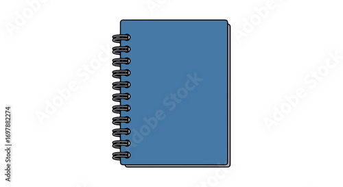 Blue spiral notebook with blank cover, ready for creative ideas and organizational notes in educational or professional settings