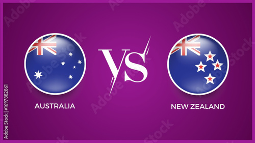 “ australia vs new zealand broadcast template for icc women cricket world cup sports. vector illustration"