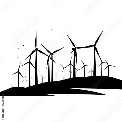 wind turbines in the wind