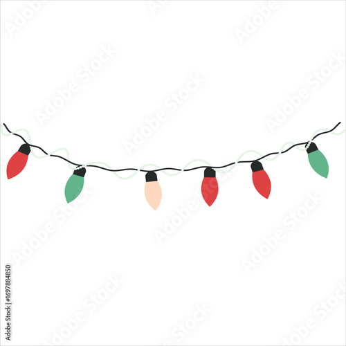 Christmas Light Vector Flat Illustration