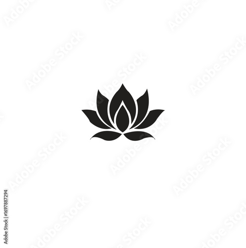 Lotus Flower Silhouette Vector | Yoga Meditation Symbol
