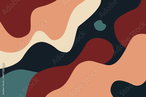 Abstract organic shapes background with soft earthy tones.