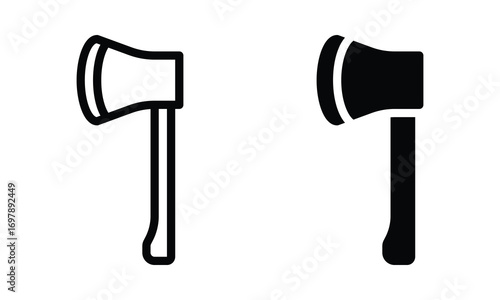 Axe icon with outline and glyph style.