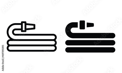 Hose icon with outline and glyph style.