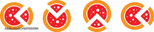 delicious slice of pepperoni pizza vector illustration isolated on white background