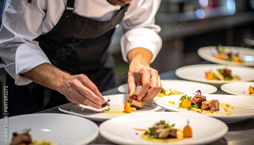 Culinary Artistry: Chef Preparing Exquisite Dishes