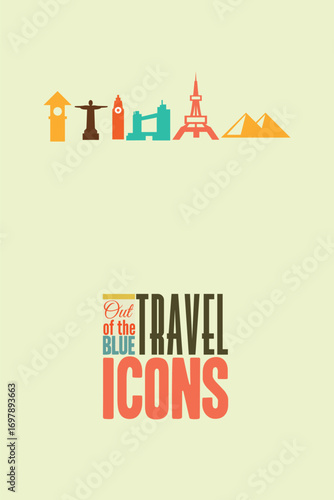 Vector illustration with travel and places