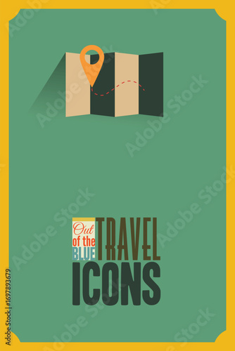 Vector illustration with travel and map