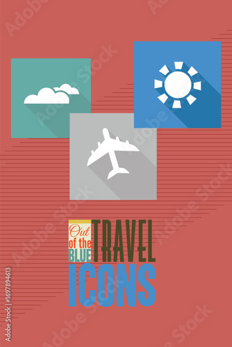 Vector illustration with travel and plane