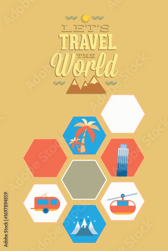 Vector illustration with travel and icons