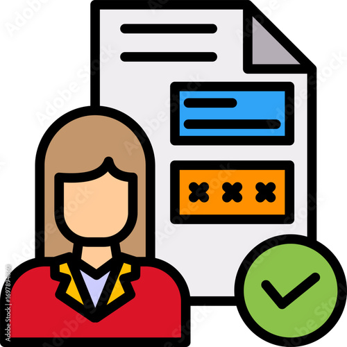Customer Profile lineal color icon