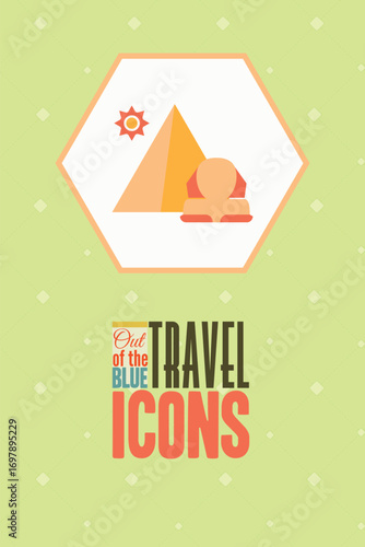 Vector illustration with travel and piramid