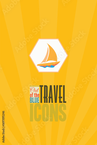 Vector illustration with travel and boat