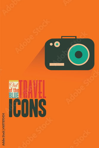 Vector illustration with travel and camera