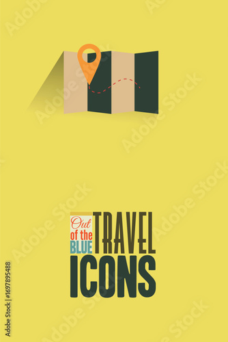 Vector illustration with travel and map