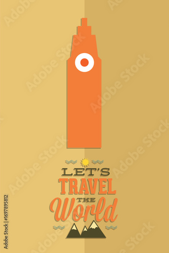 Vector illustration with travel and popular places