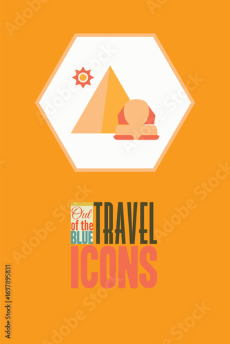 Vector illustration with travel and piramid