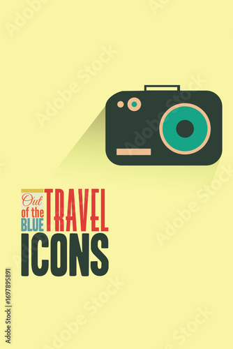 Vector illustration with travel and camera