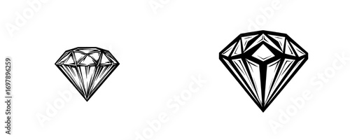 This diamond icon is an illustration designed in a hand drawn style, intended for web and app use