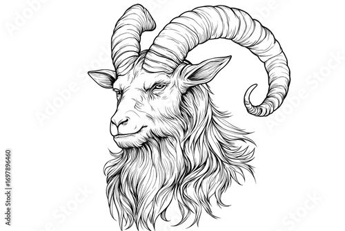 Ein blauer Filzstift bewegt sich um das Steinbock-Tierkreiszeichen