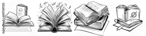 A contemporary hand-drawn image of a chef cook powder icon is located on a copybook