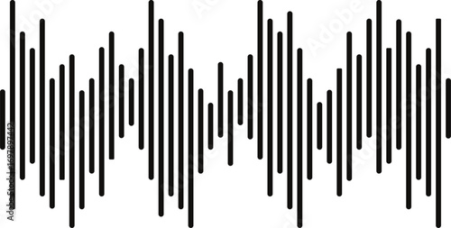 Black sound waves. Abstract music wave, radio signal frequency and digital voice visualisation. Tune equalizer vector set. Monochrome volume audio lines, soundwaves rhythm isolated