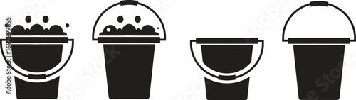 Cleaning Service Icon. Cleaning Concept, Cleaning Equipment and Tools Flat Design.