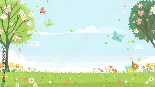 Simple spring background designs, which can meet the needs of spring poster production, PPT page decoration, social media image matching, notebook materials, children's painting references, spring eve