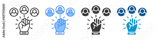 Empowerment Icon Set Multiple Style Collection