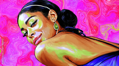 DARK SKIN WOMAN CANABIS CONCEPT