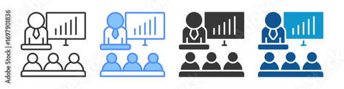 Presentation Icon Set Multiple Style Collection