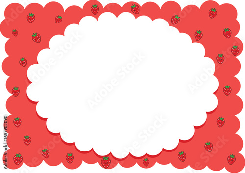 Vibrant Strawberry Frame Design for Food Presentation or Decorative Use