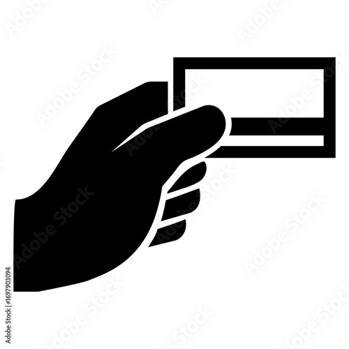 Icono mano pagando con tarjeta de crédito