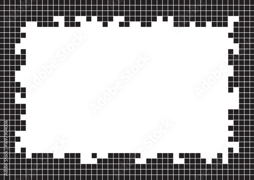 Black and white textured frame with a geometric grid pattern and vintage lines for text or illustration backdrop