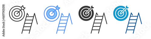 Goal Setting Icon Set Multiple Style Collection